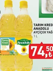 TARIM KREDİ ANADOLU AYÇİÇEK YAĞI 1 L indirimli fiyat TARIM KREDİ ANADOLU AYÇİÇEK YAĞI 1 L fiyat ve kampanya bilgisi